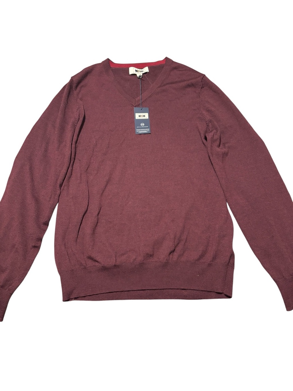 NWT Joseph Abboud 100% Merino Wool Burgundy Sweater XL
